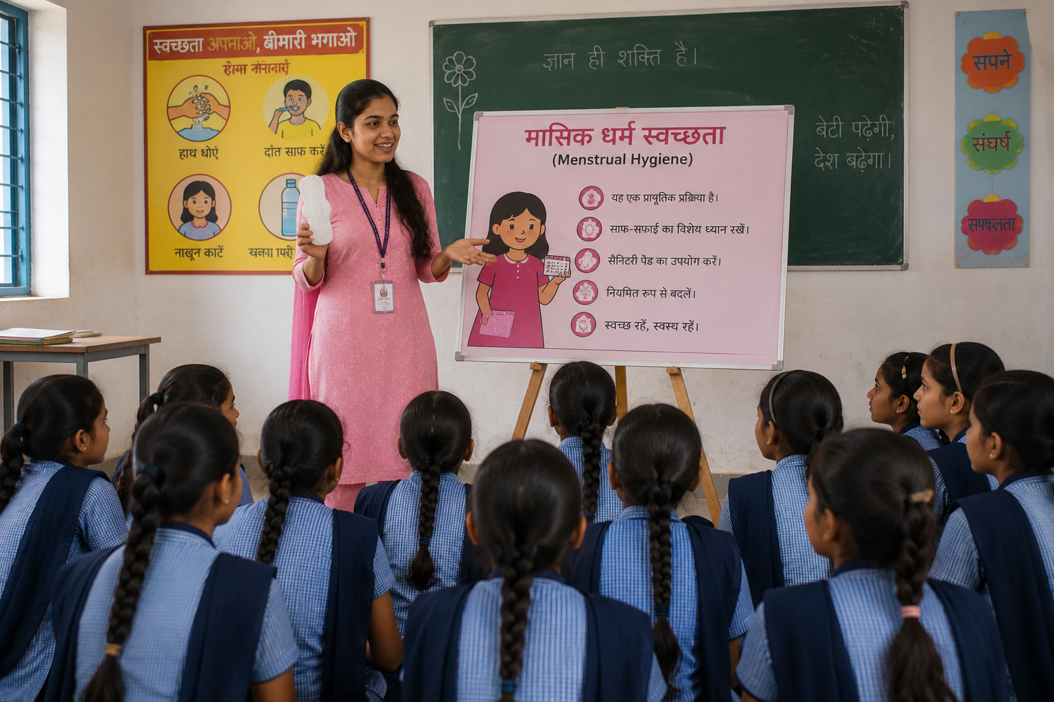 ग्रामीण क्षेत्रों में बालिकाओं के लिए निःशुल्क स्वच्छता किट वितरण अभियान